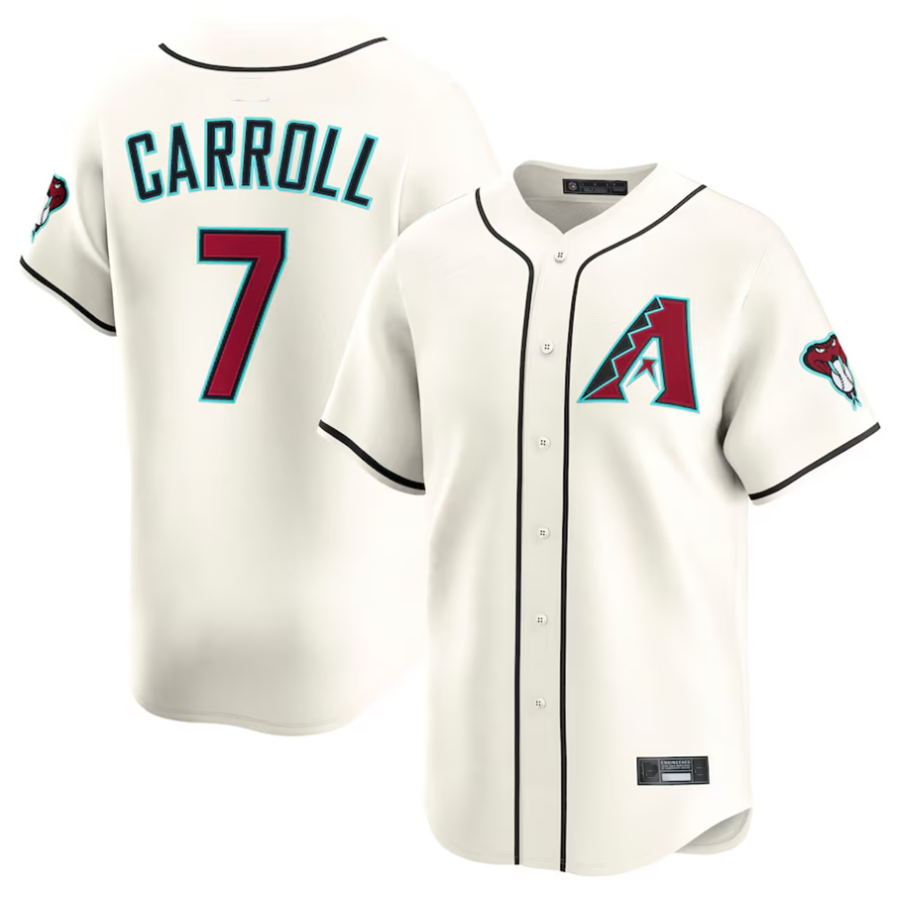 tores A.Diamondbacks #7 Corbin Carroll Player Cream Limited American Personalized Stitched Jerseys