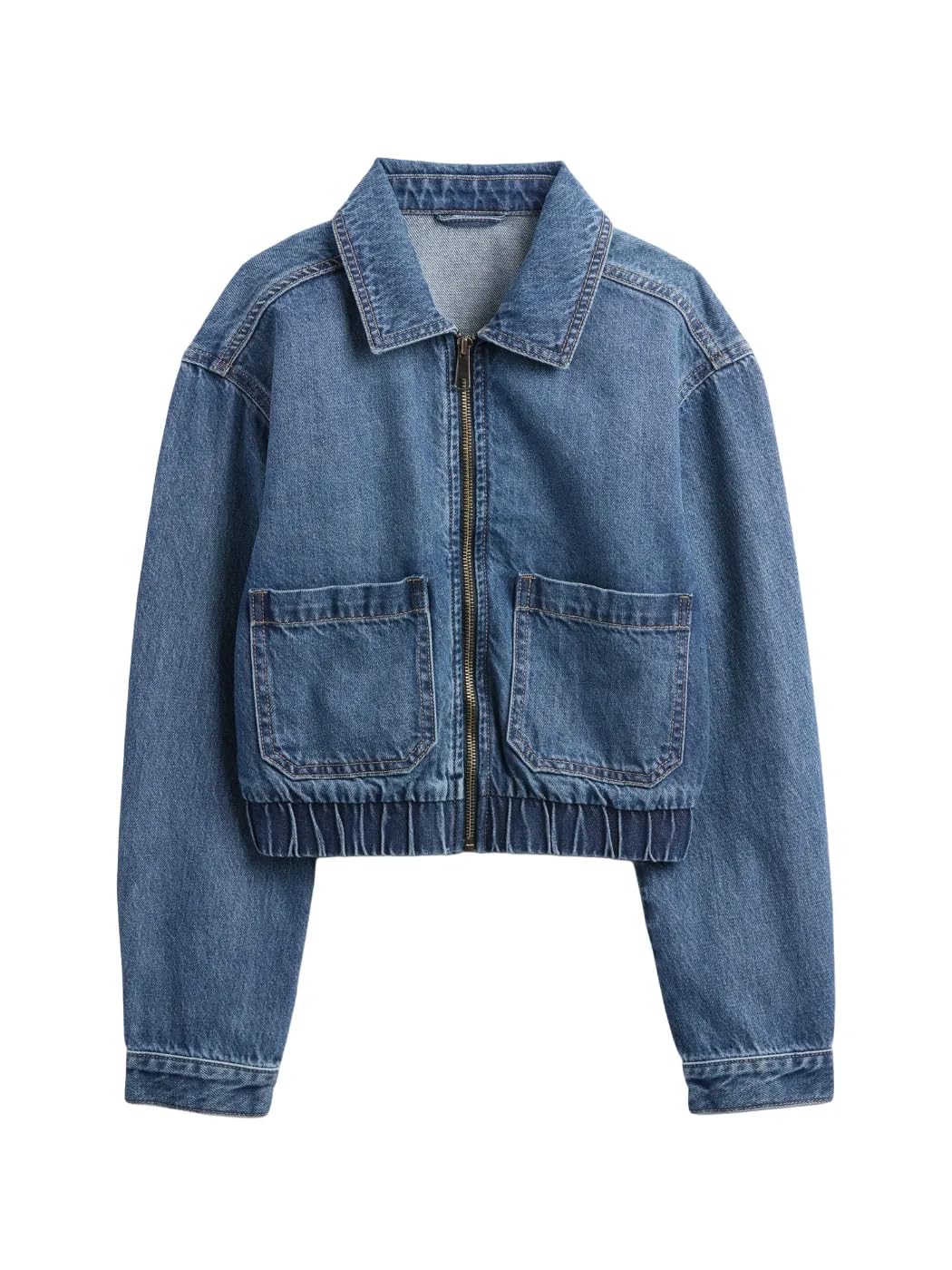 GAP Girls' Denim Bomber Jacket