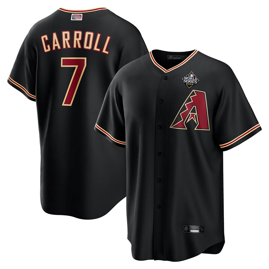 tores A.Diamondbacks #7 Corbin Carroll Player Black World Series Replica Personalized Stitched Jerseys