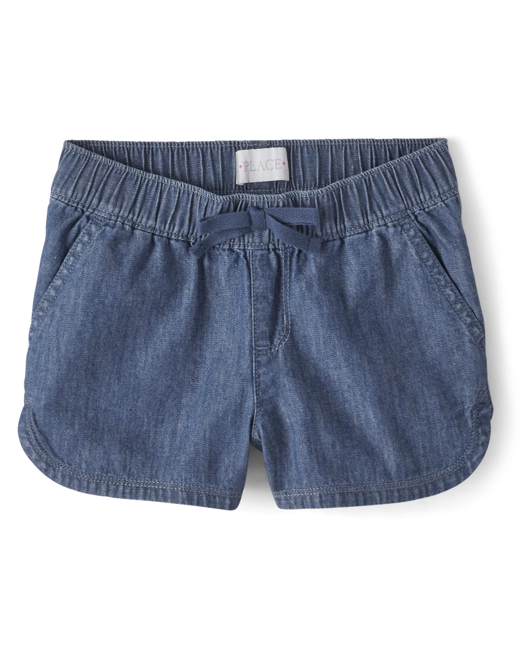The Children's Place Girls' Denim Pull on Shorts