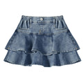 Girls Jean Skirt Toddler Girl Denim Skirt with Shorts Underneath Skorts 3T-10Y