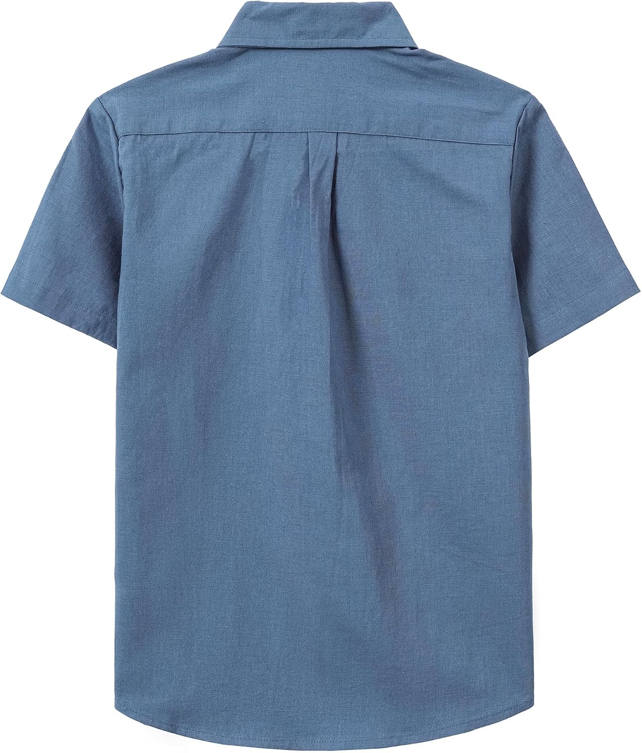 Boys Linen Shirt Casual Button Down Shirt Short Sleeve for Kids | Dress Shirt, Cotton-linen Blend, Lightweight, Solid Button Up Shirt, Collared, Easter, Picture Day, Family Photo, Graduation