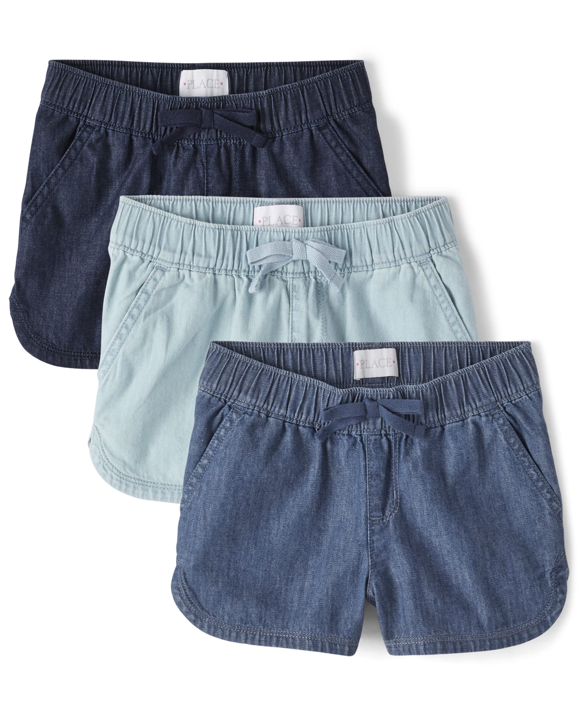 The Children's Place Girls' Denim Pull on Shorts