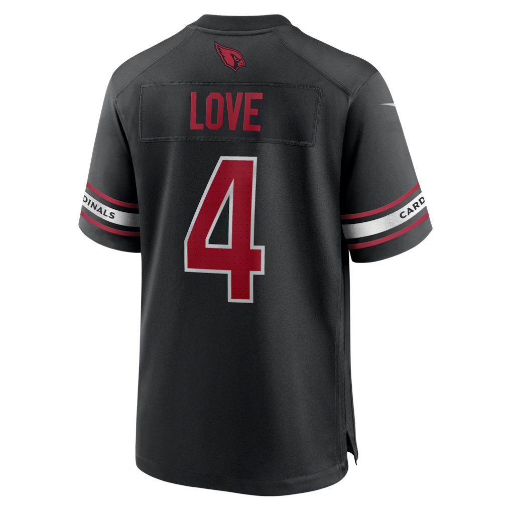 tores A.Cardinals #4 Jeremiyah Love Black Game Player Stitched Jerseys