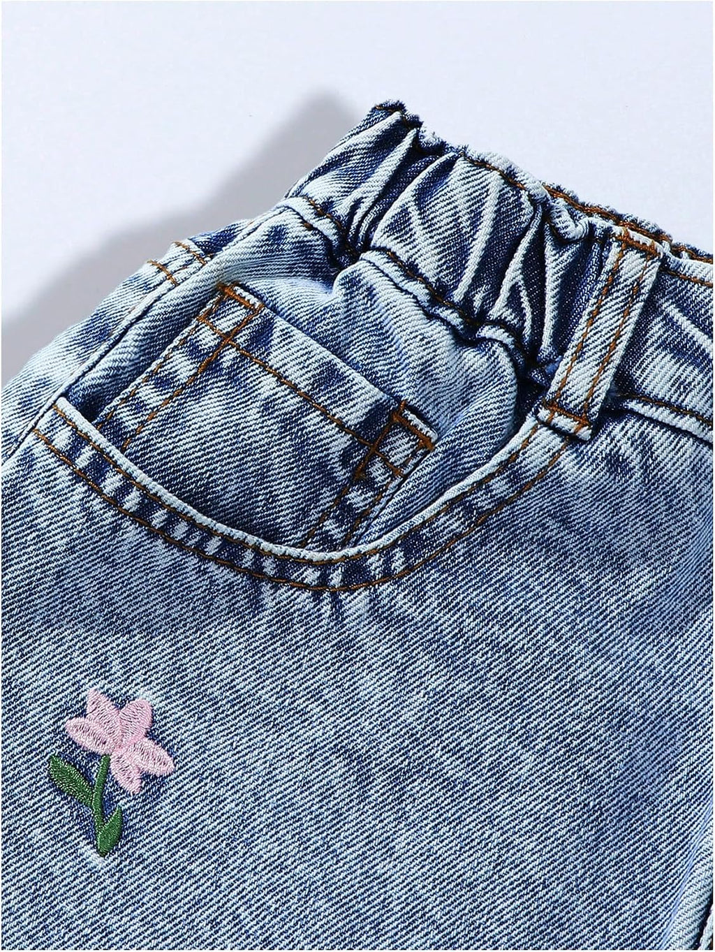 MakeMeChic Girl's Jean Skirt High Waisted Y2k Cute Denim Midi Skirts | Elastic Waist, with Pocket, Jean Skirt for Girls 8-12, Girls Long Denim Skirt, Girls Denim Skirt