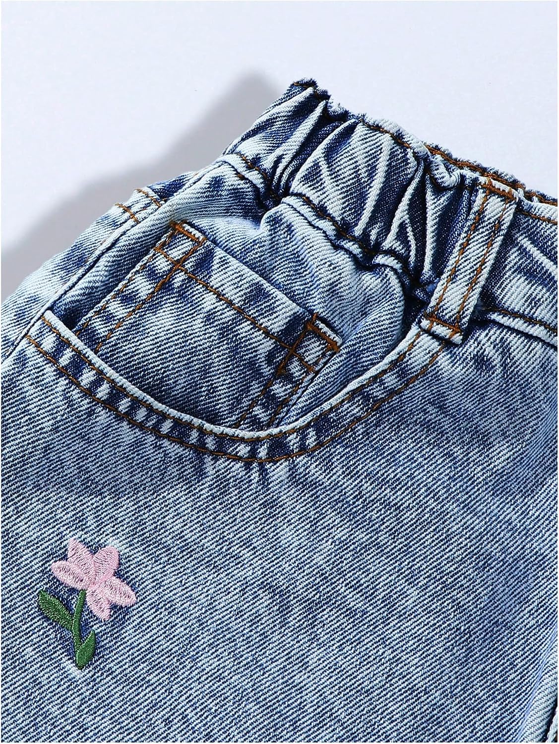 MakeMeChic Girl's Jean Skirt High Waisted Y2k Cute Denim Midi Skirts | Elastic Waist, with Pocket, Jean Skirt for Girls 8-12, Girls Long Denim Skirt, Girls Denim Skirt