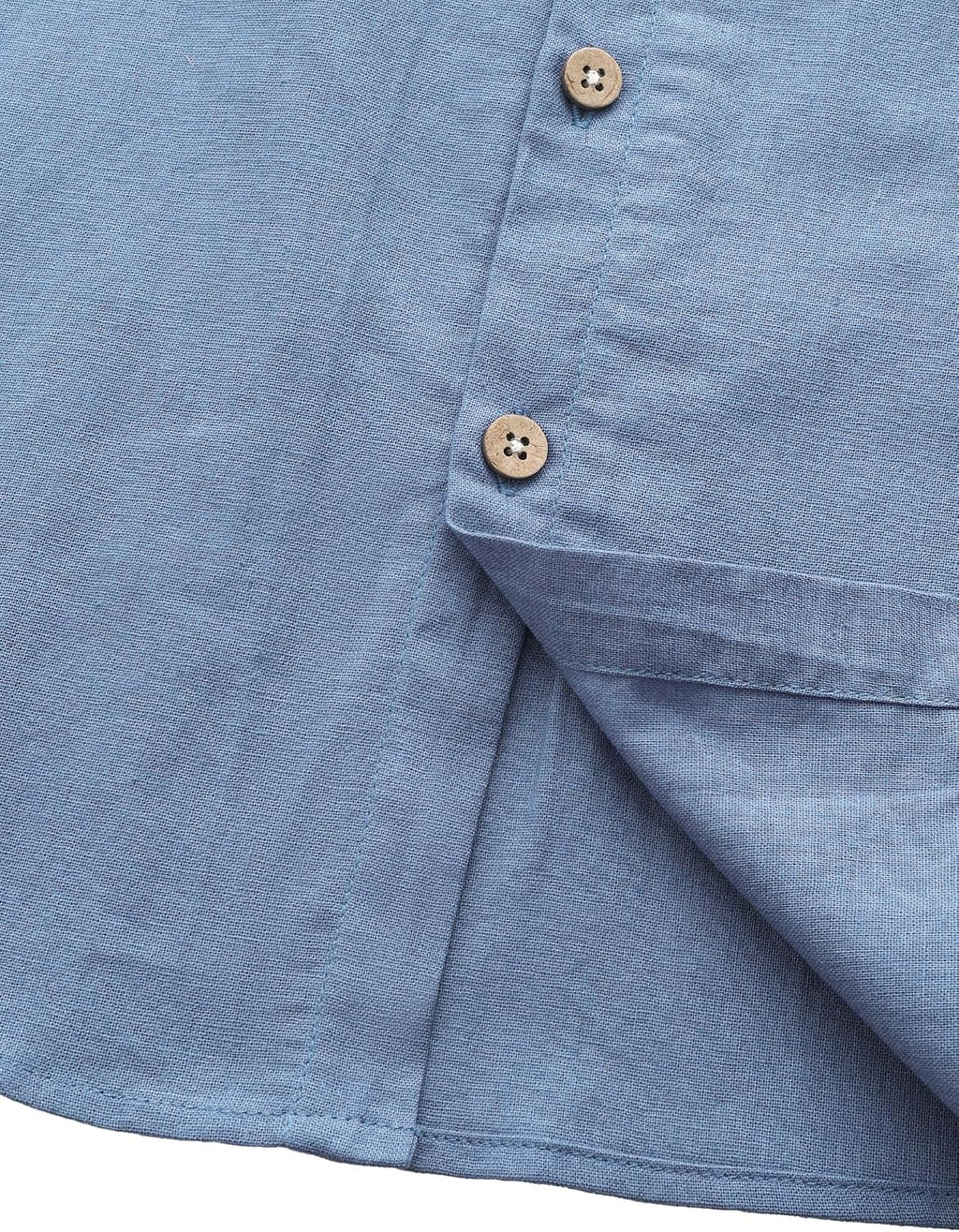 Boys Linen Shirt Casual Button Down Shirt Short Sleeve for Kids | Dress Shirt, Cotton-linen Blend, Lightweight, Solid Button Up Shirt, Collared, Easter, Picture Day, Family Photo, Graduation