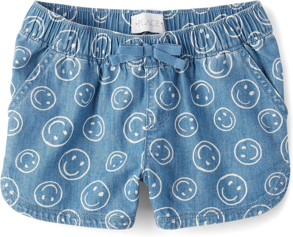 The Children's Place Girls' Denim Pull on Shorts