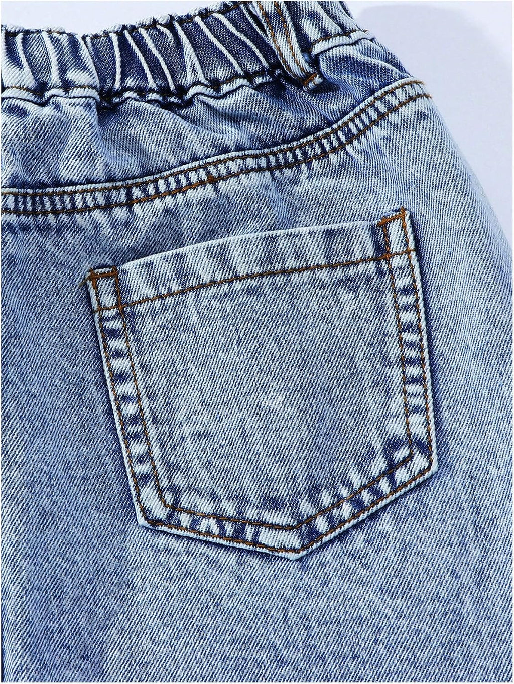 MakeMeChic Girl's Jean Skirt High Waisted Y2k Cute Denim Midi Skirts | Elastic Waist, with Pocket, Jean Skirt for Girls 8-12, Girls Long Denim Skirt, Girls Denim Skirt