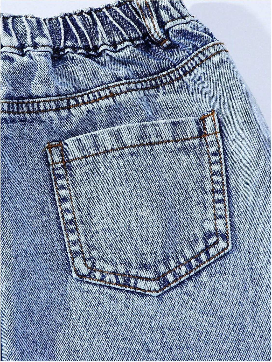 MakeMeChic Girl's Jean Skirt High Waisted Y2k Cute Denim Midi Skirts | Elastic Waist, with Pocket, Jean Skirt for Girls 8-12, Girls Long Denim Skirt, Girls Denim Skirt