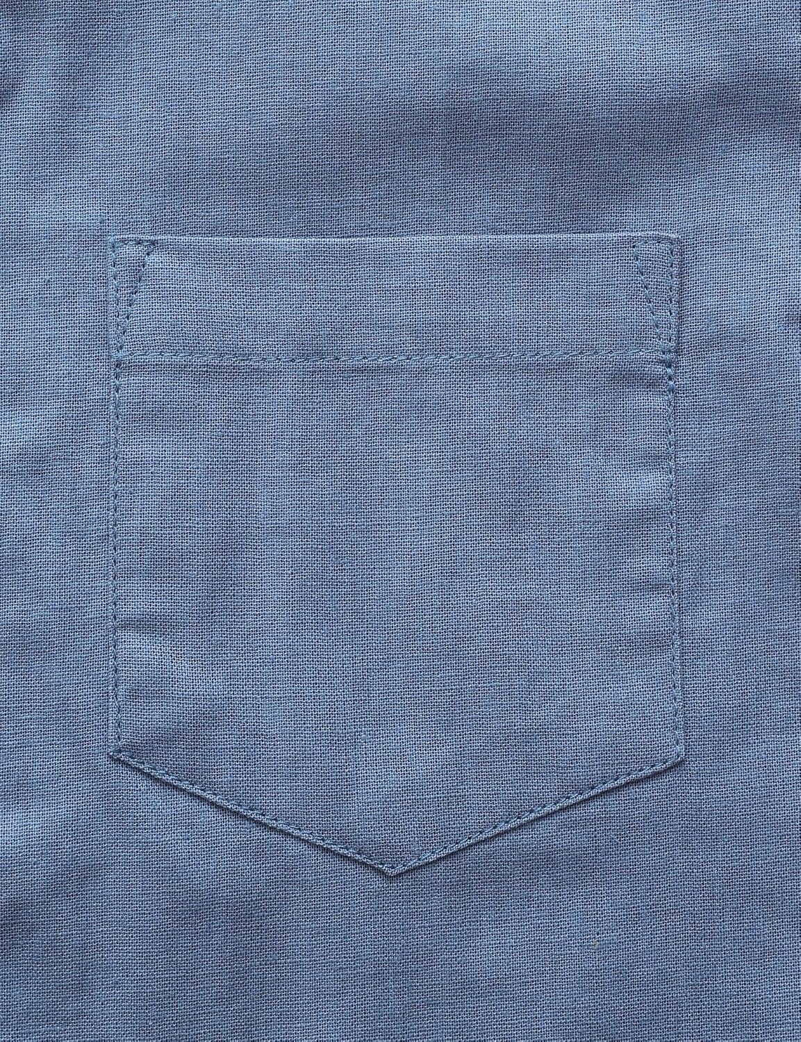 Boys Linen Shirt Casual Button Down Shirt Short Sleeve for Kids | Dress Shirt, Cotton-linen Blend, Lightweight, Solid Button Up Shirt, Collared, Easter, Picture Day, Family Photo, Graduation
