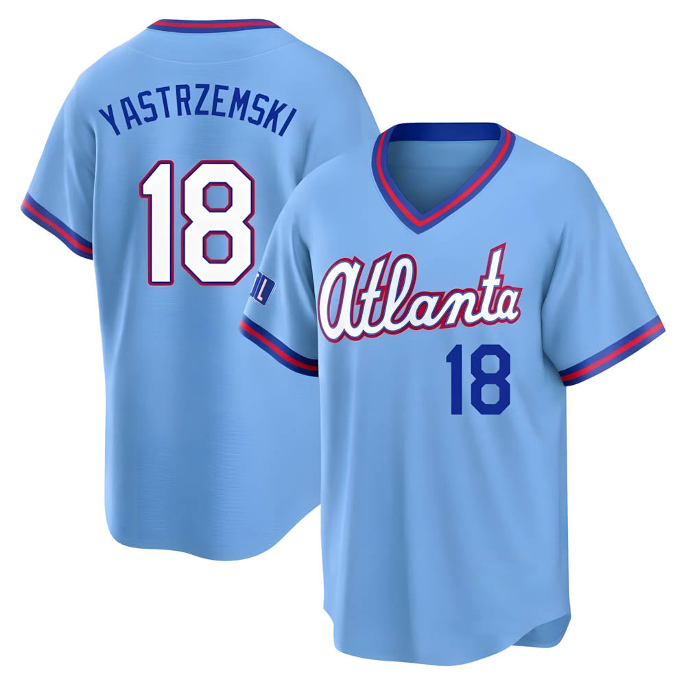tores A.Braves #18 Mike Yastrzemski player Blue Limited Powder 2026 City Connect Stadium Stitched Jerseys