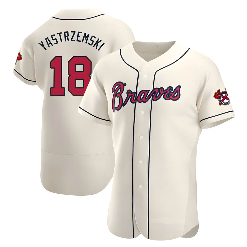 tores A.Braves #18 Mike Yastrzemski player Cream Authentic Alternate Stitched Jerseys