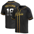 tores A.Braves #18 Mike Yastrzemski player Gold Replica Black en Alternate Stitched Jerseys