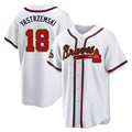 tores A.Braves #18 Mike Yastrzemski player Gold Replica White Program Stitched Jerseys