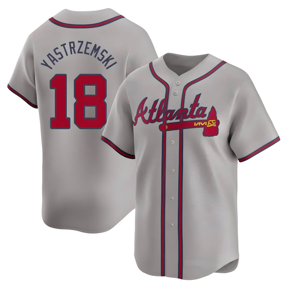 tores A.Braves #18 Mike Yastrzemski player Gray Limited Away Stitched Jerseys
