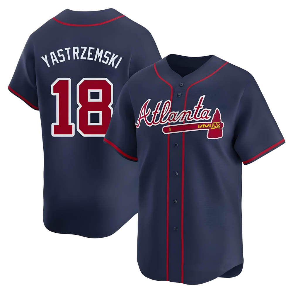 tores A.Braves #18 Mike Yastrzemski player Navy Limited Alternate Stitched Jerseys