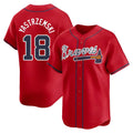 tores A.Braves #18 Mike Yastrzemski player Red Limited Alternate Stitched Jerseys