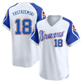 tores A.Braves #18 Mike Yastrzemski player White Limited Throwback Cooperstown Collection Stitched Jerseys
