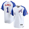 tores A.Braves #1 Ozzie Albies Player Blue City Connect Stitched Jerseys