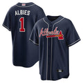 tores A.Braves #1 Ozzie Albies Player Navy Alternate Stitched Jerseys