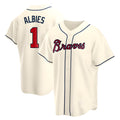 tores A.Braves #1 Ozzie Albies Player Cream Replica Alternate Stitched Jerseys