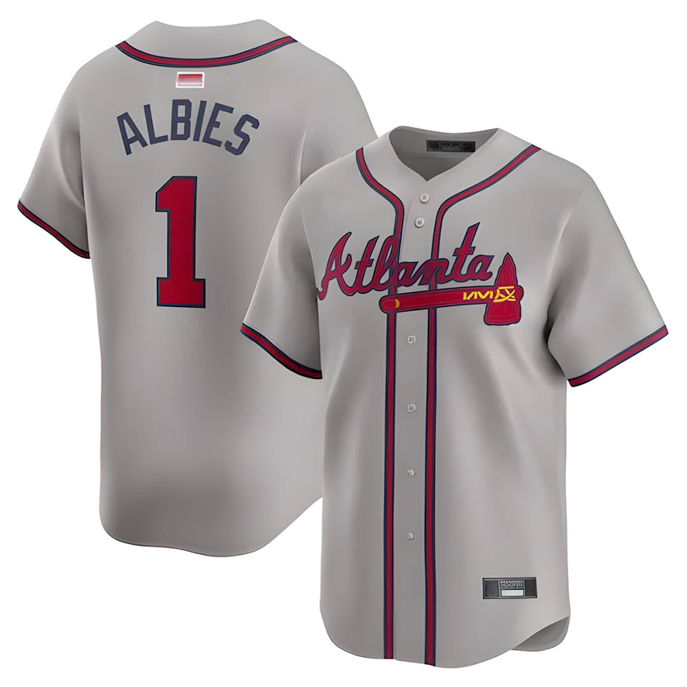 tores A.Braves #1 Ozzie Albies Player Gray Vapor Premier City Connect Premium Stitched Jerseys