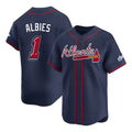 tores A.Braves #1 Ozzie Albies Player Navy Limited 2025 Speedway Classic Alternate Stitched Jerseys