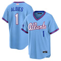 tores A.Braves #1 Ozzie Albies Player Powder Blue 2026 City Connect T shirt Stitched Jerseys