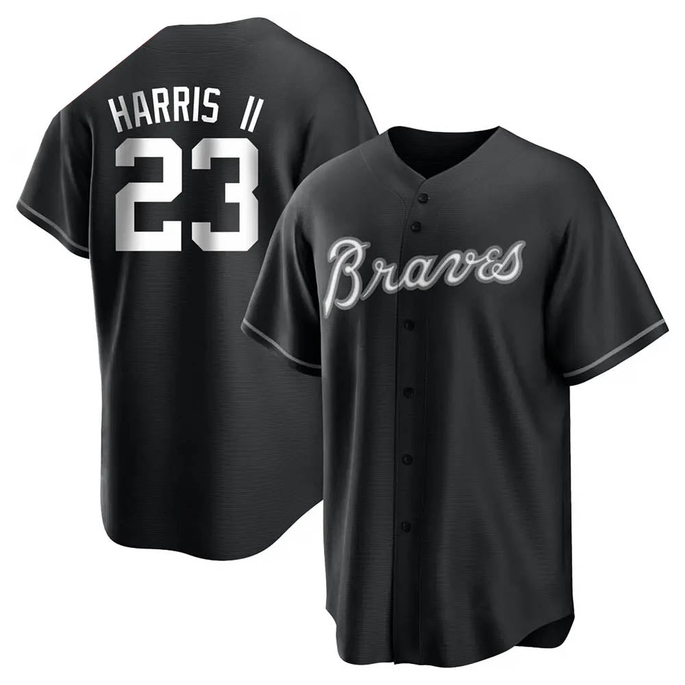 tores A.Braves #23 Michael Harris II player Black&White Replica Stitched Jerseys
