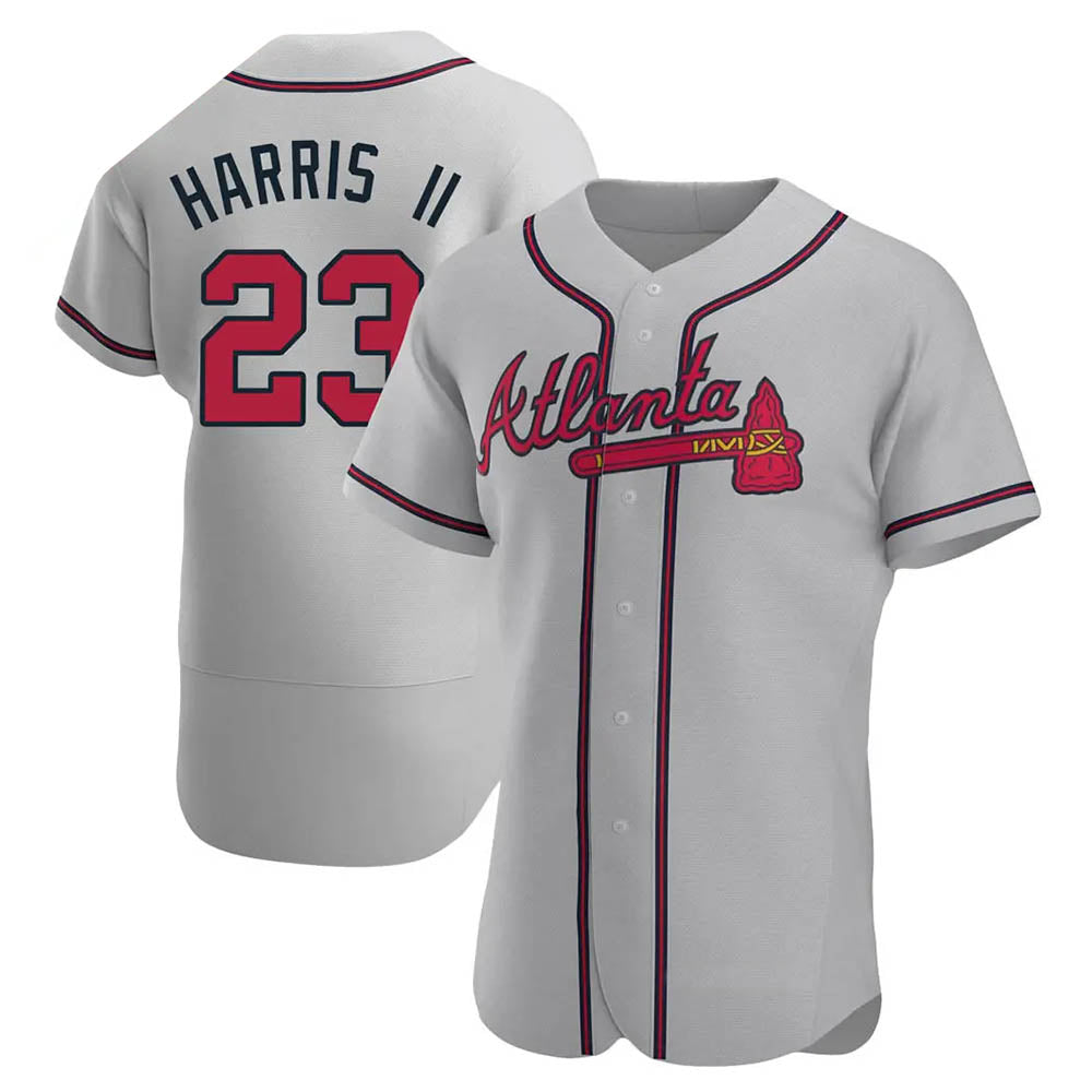tores A.Braves #23 Michael Harris II player Gray Authentic Road Stitched Jerseys