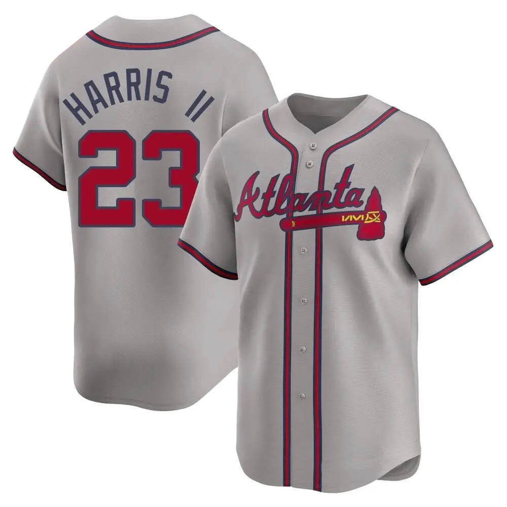 tores A.Braves #23 Michael Harris II player Gray Limited Away Stitched Jerseys