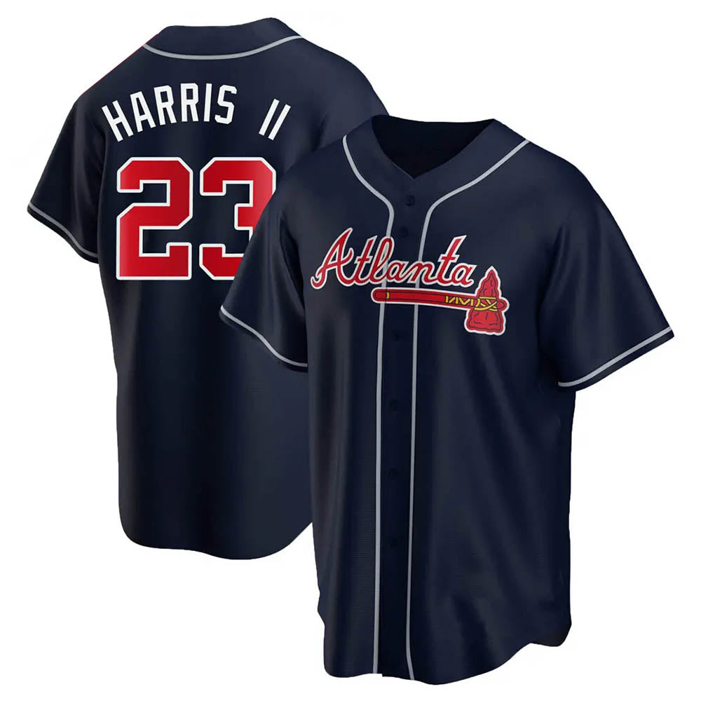 tores A.Braves #23 Michael Harris II player Navy Replica Alternate Stitched Jerseys