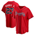 tores A.Braves #23 Michael Harris II player Red Replica Alternate Stitched Jerseys