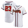 tores A.Braves #23 Michael Harris II player White&Gold Authentic Program Stitched Jerseys
