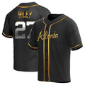 tores A.Braves #27 Austin Riley Player Black&Gold Replica en Alternate Stitched Jerseys