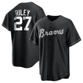 tores A.Braves #27 Austin Riley Player Black&White Replica Stitched Jerseys