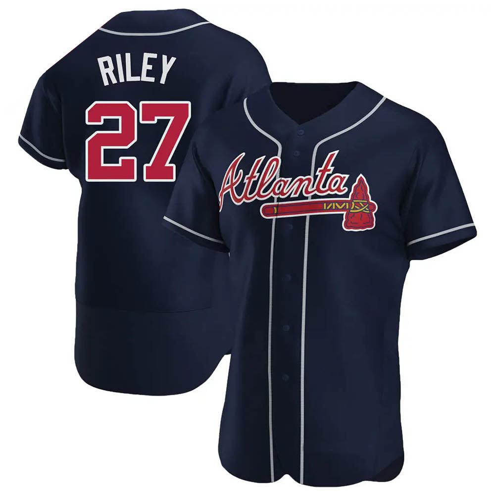 tores A.Braves #27 Austin Riley Player Navy Authentic Alternate Stitched Jerseys