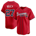 tores A.Braves #27 Austin Riley Player Red Limited Alternate Stitched Jerseys