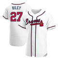 tores A.Braves #27 Austin Riley Player White Authentic Home Stitched Jerseys