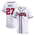 tores A.Braves #27 Austin Riley Player White Elite Home Stitched Jerseys