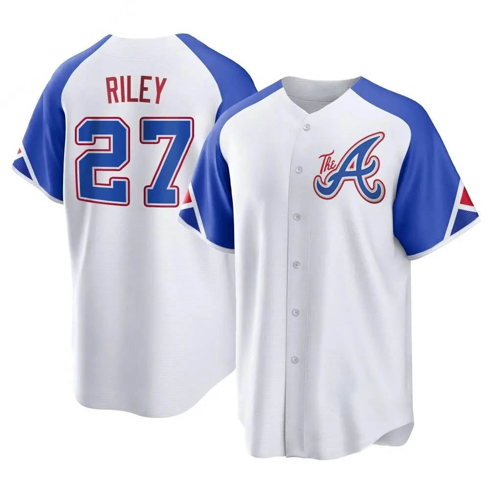tores A.Braves #27 Austin Riley Player White Replica City Connect Stitched Jerseys