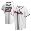 tores A.Braves #27 Austin Riley Player White Replica Home Stitched Jerseys