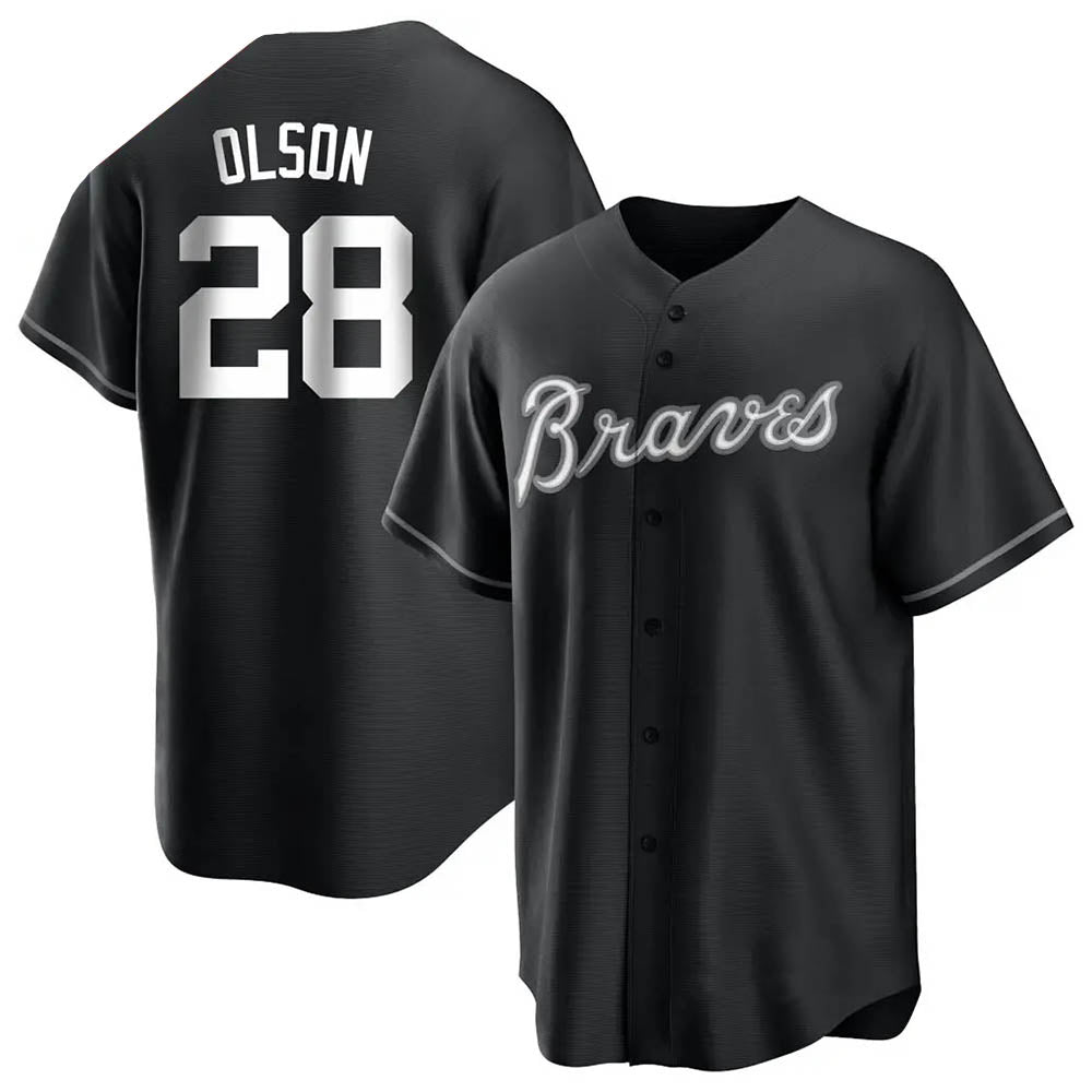 tores A.Braves #28 Matt Olson Player Black&Gold Replica en Alternate Stitched Jerseys