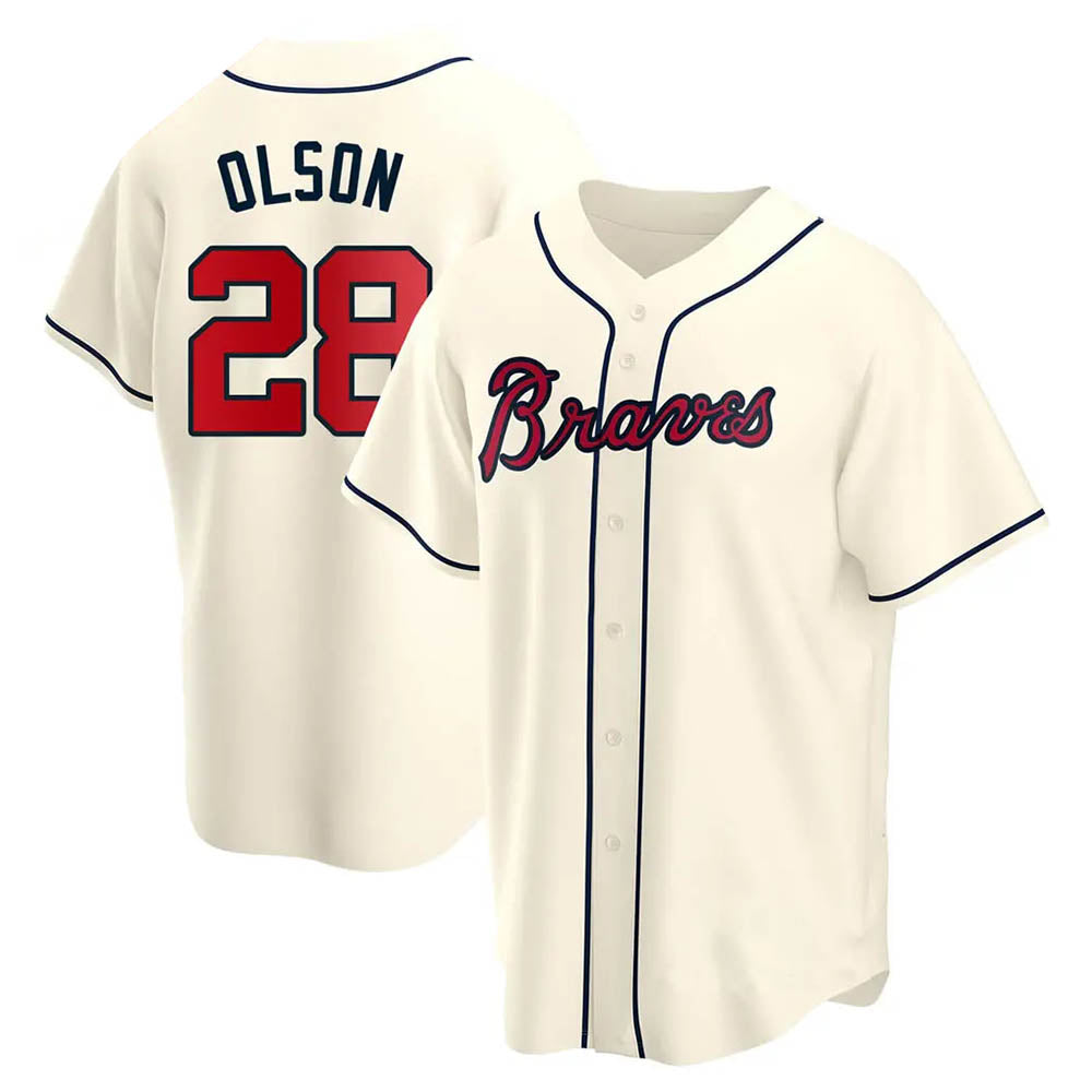 tores A.Braves #28 Matt Olson Player Cream Replica Alternate Stitched Jerseys