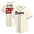 tores A.Braves #28 Matt Olson Player Cream Replica Alternate Stitched Jerseys
