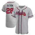 tores A.Braves #28 Matt Olson Player Gray Authentic Road Stitched Jerseys