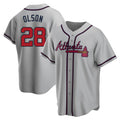 tores A.Braves #28 Matt Olson Player Gray Replica Road Stitched Jerseys