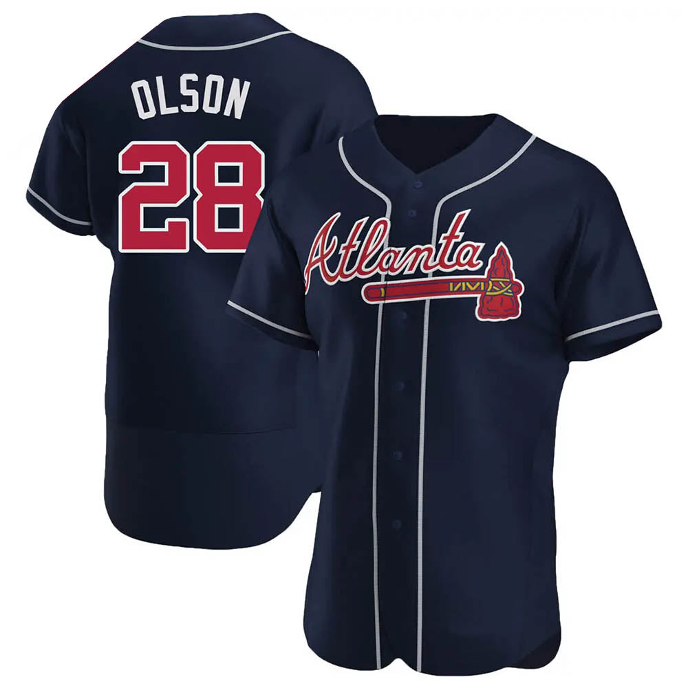 tores A.Braves #28 Matt Olson Player Navy Authentic Alternate Stitched Jerseys