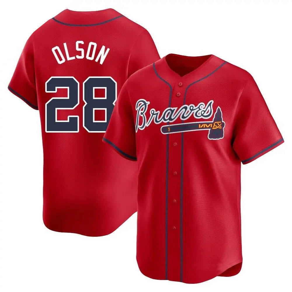 tores A.Braves #28 Matt Olson Player Red Limited Alternate Stitched Jerseys